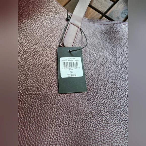 Rachel Zoe Burgundy Pebbled Leather Computer Tote – NWT - Picture 4 of 9